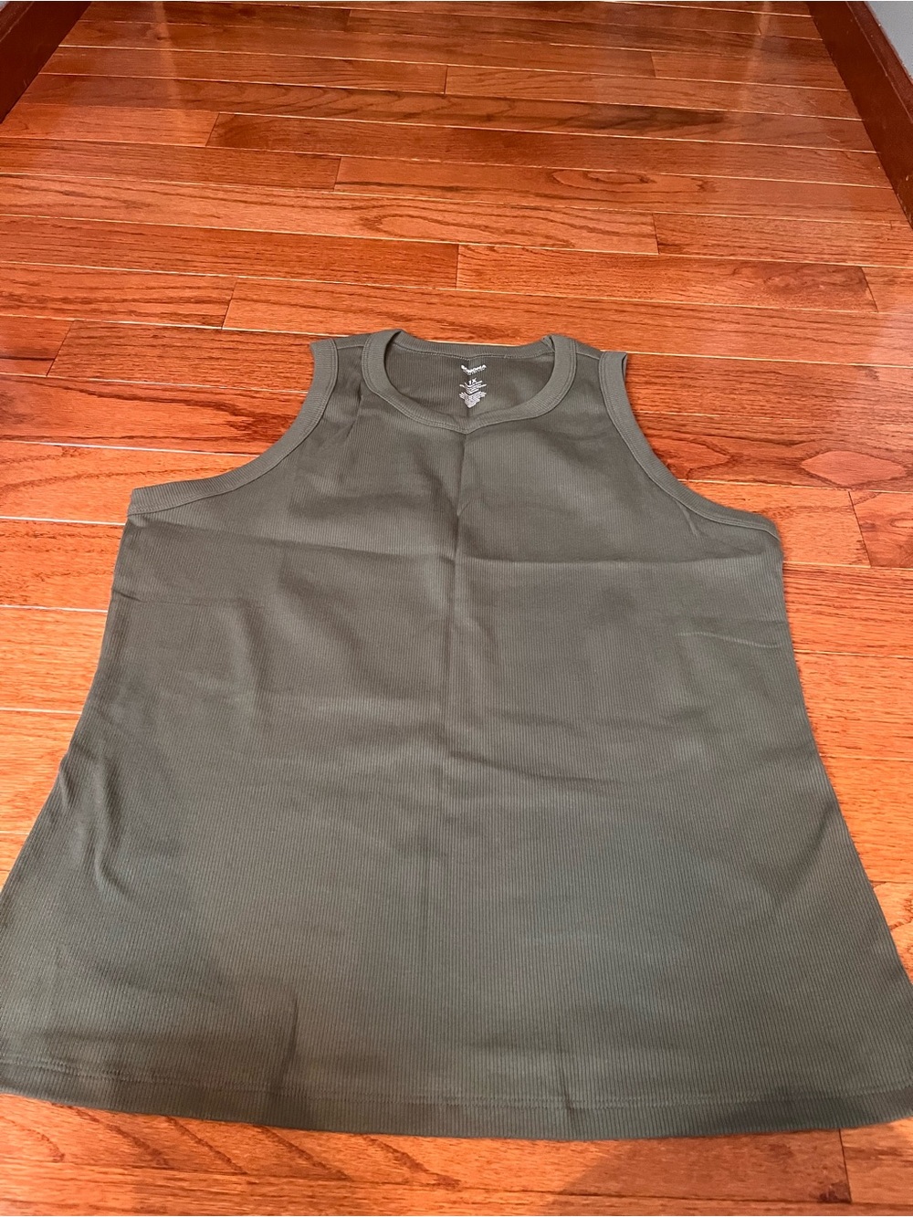 Sonoma Sleeveless Olive Ribbed Tank Top